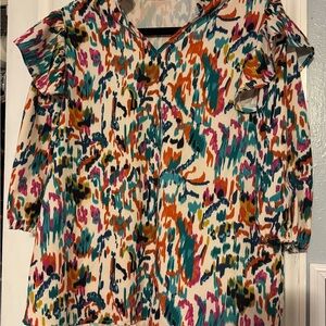 Colorful Abstract Print Blouse